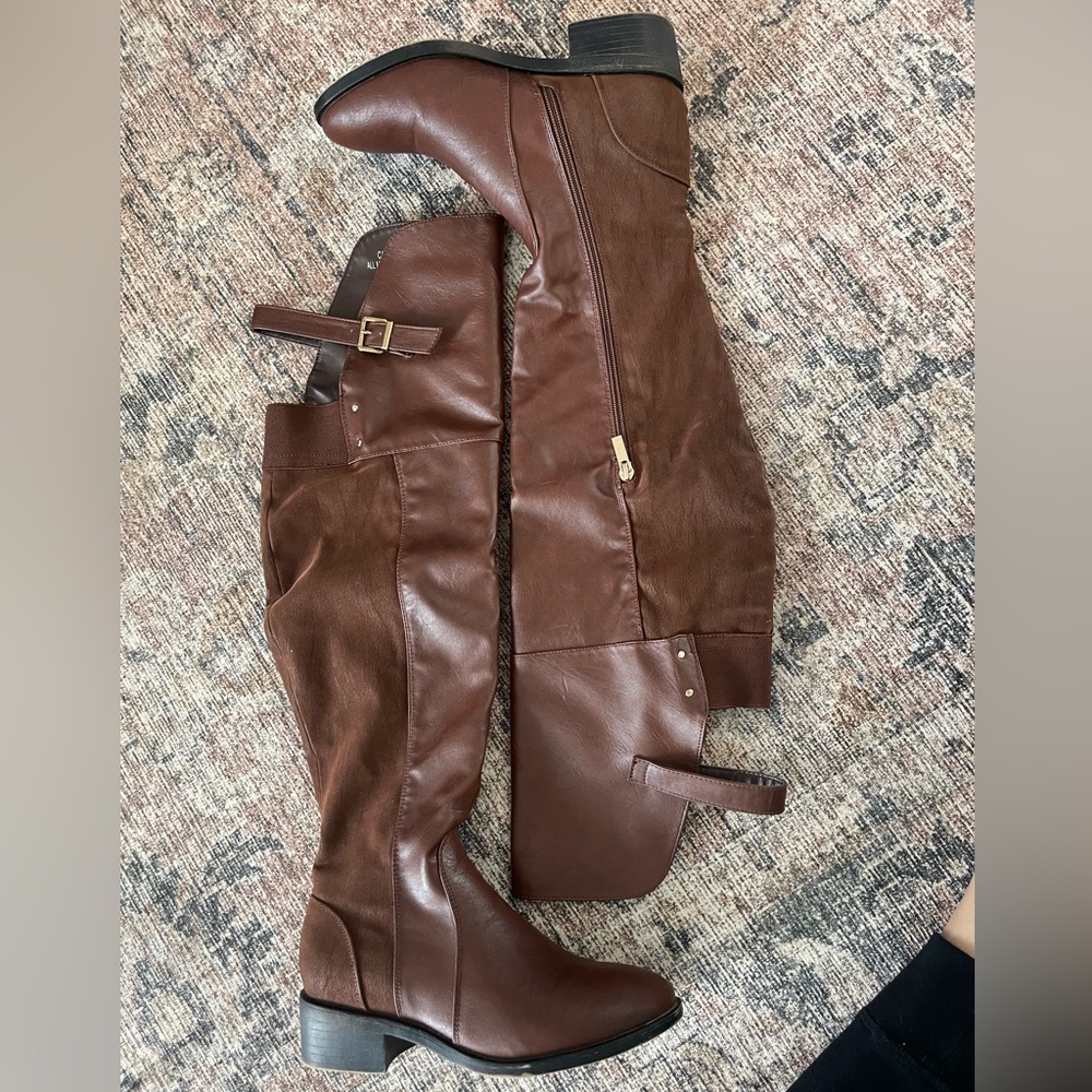 Brown over the knee boots